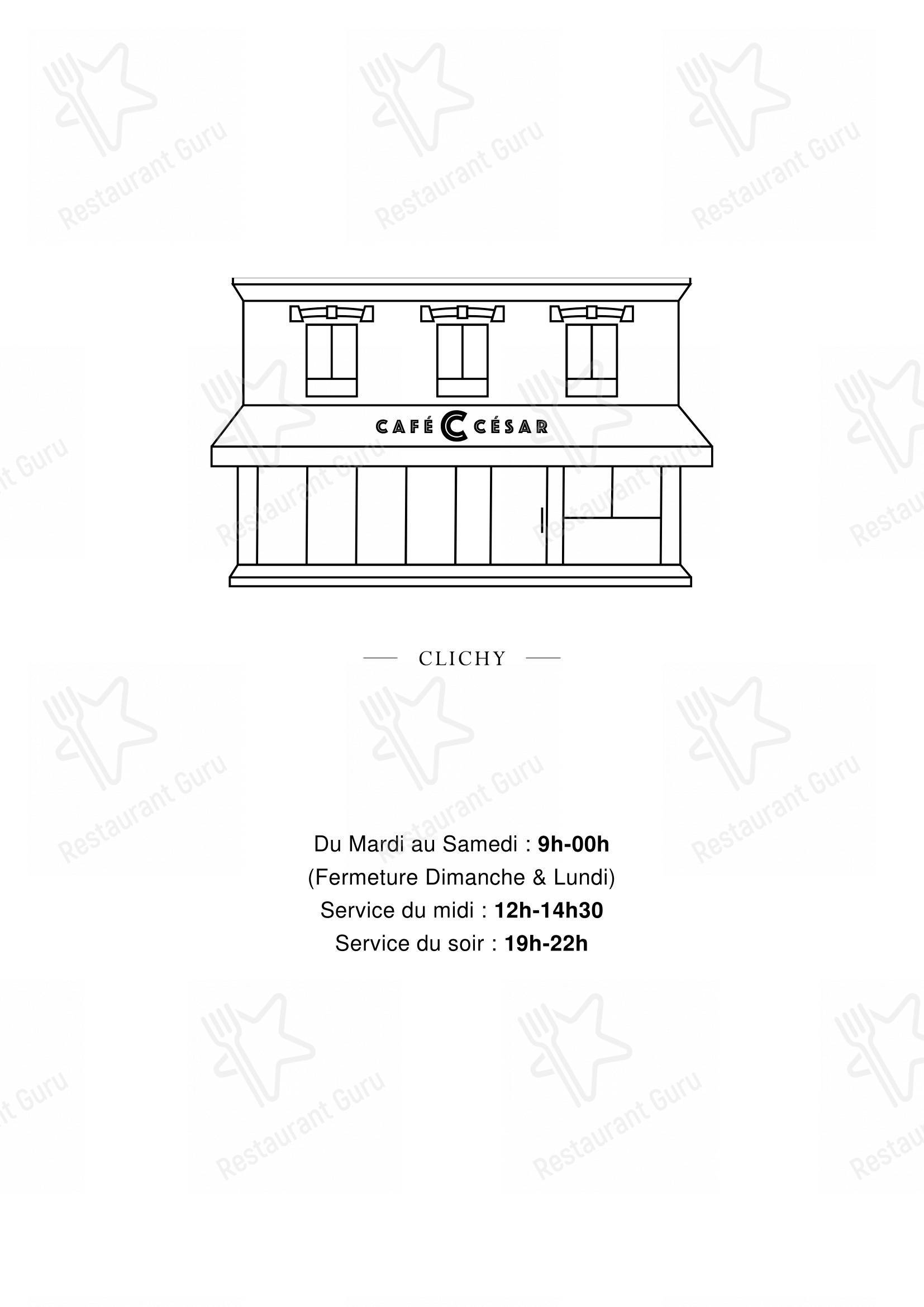 Café César dans Clichy - Коктейльная карта