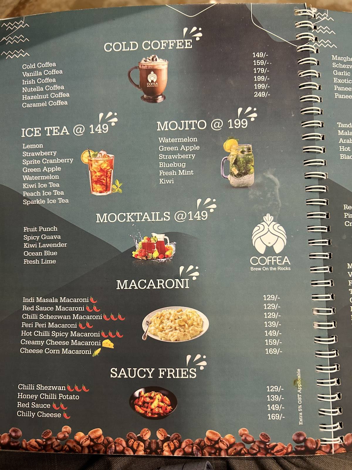 Coffea cafe - Coffee Cafe Near me in Bareilly Best Coffee Bar in Bareilly menu