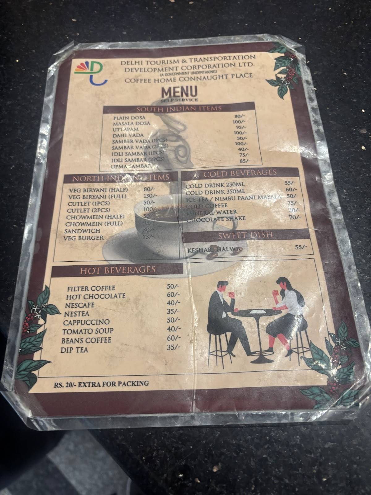 Coffee-Home menu