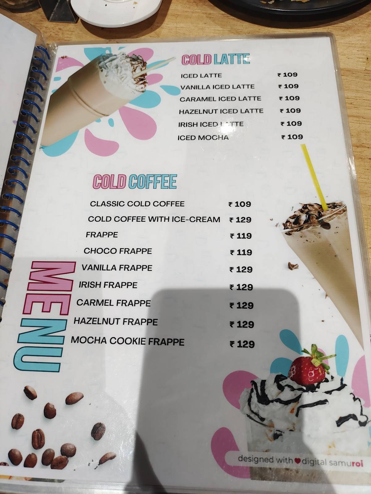 Cafe Cookies menu