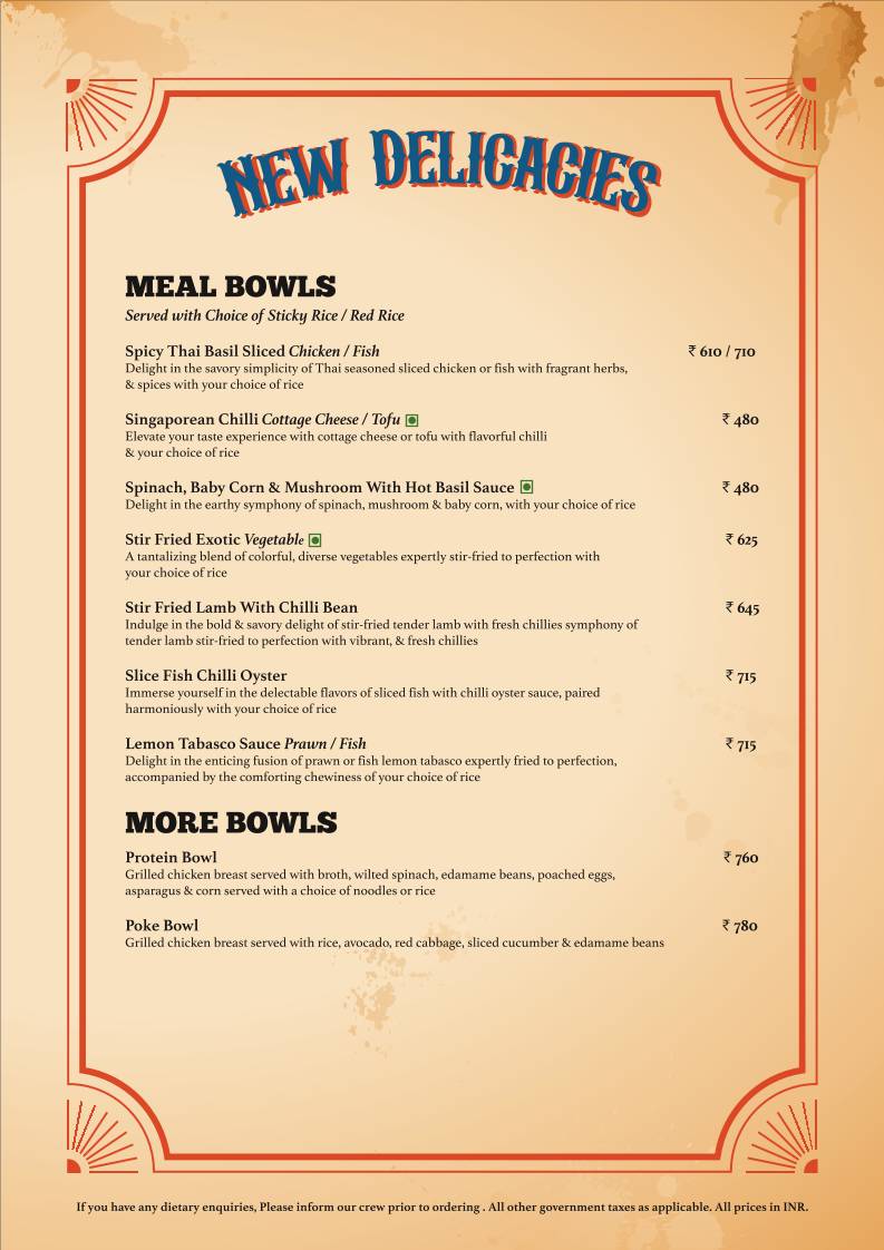 Cafe Delhi Heights menu