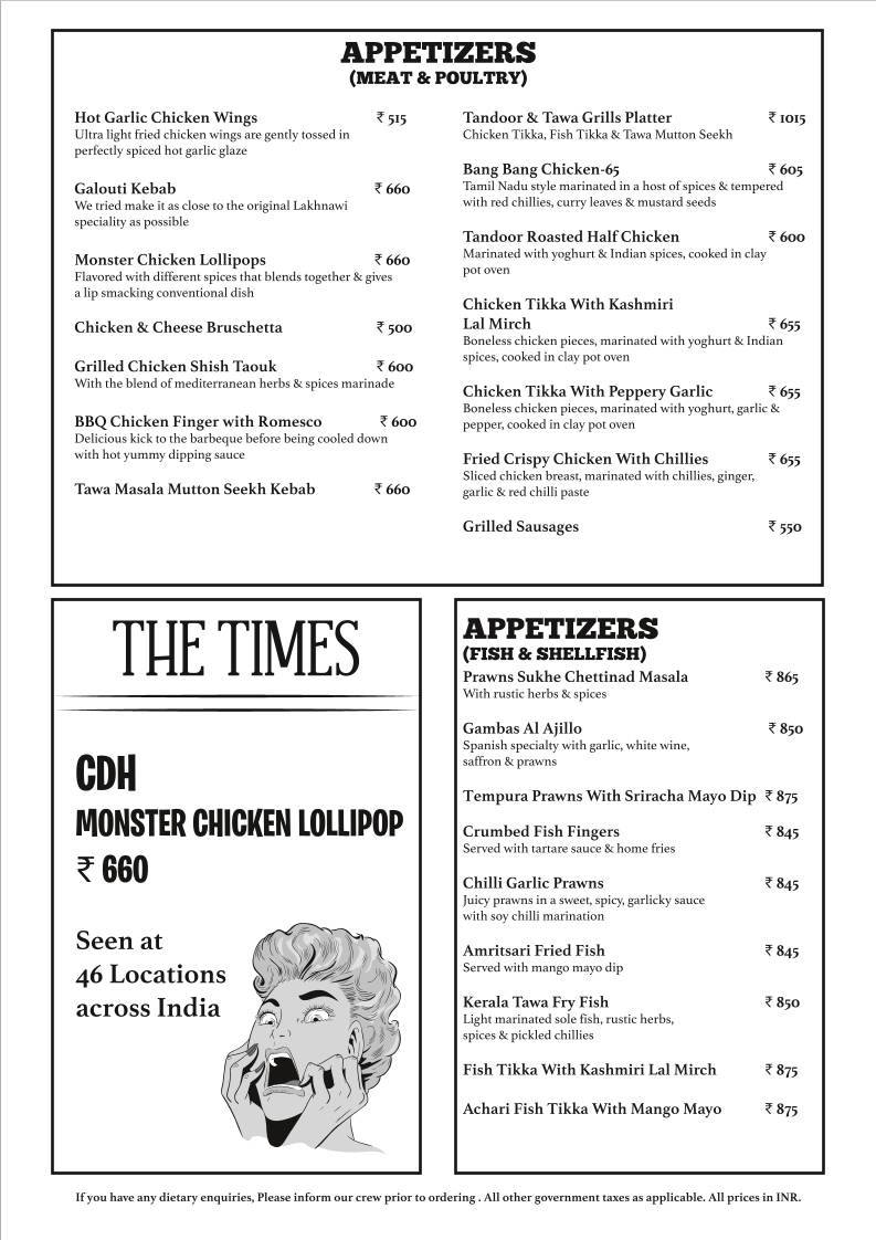 Cafe Delhi Heights menu