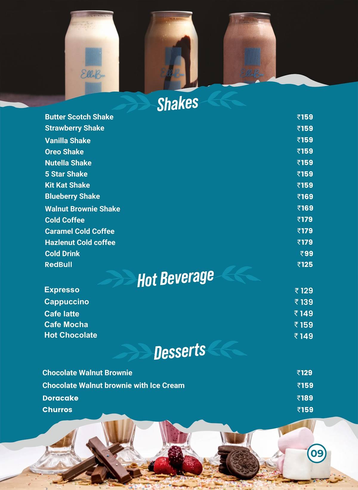 Cafe ElleBee menu