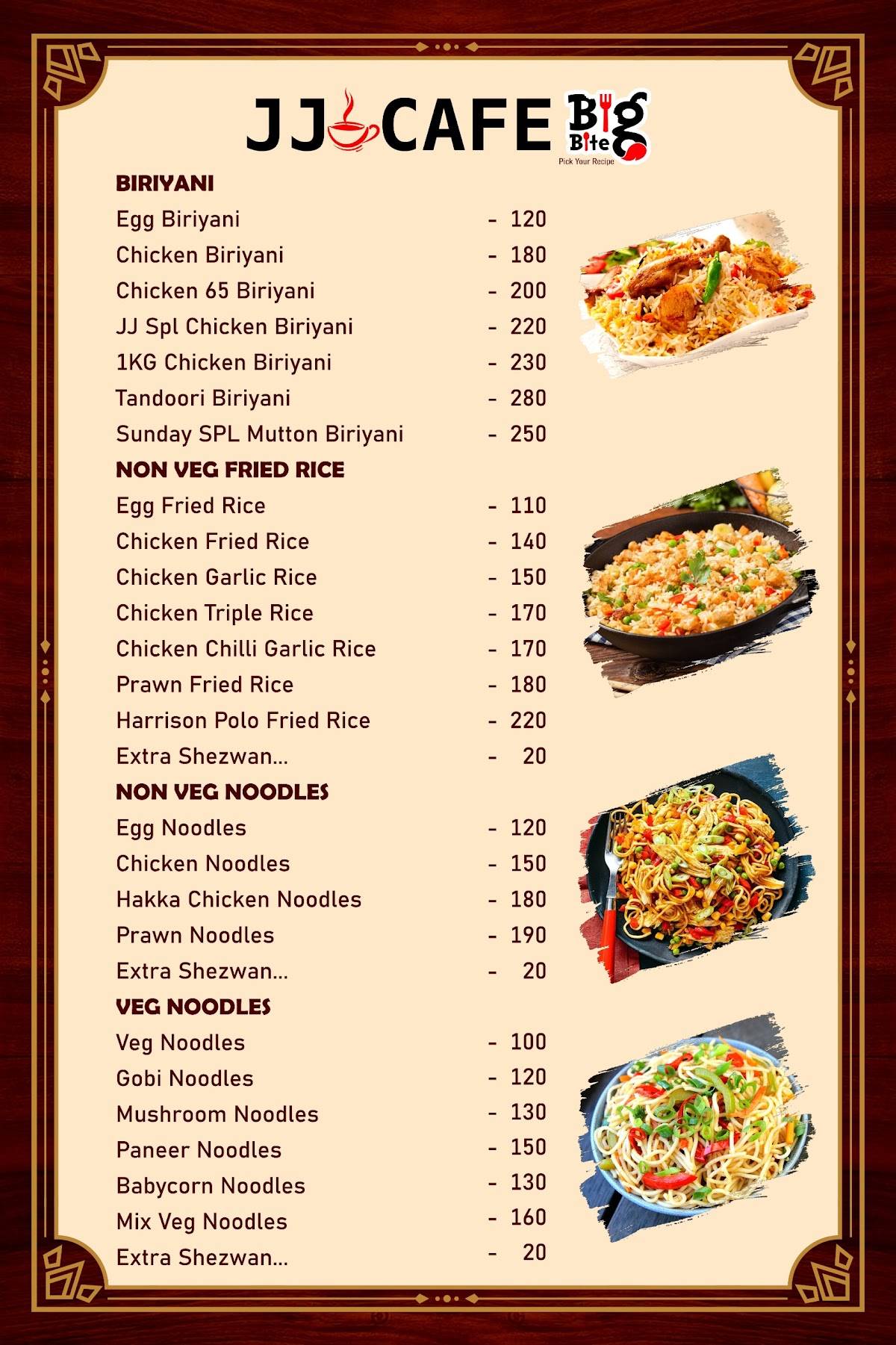 JJ CAFE & DHABA menu