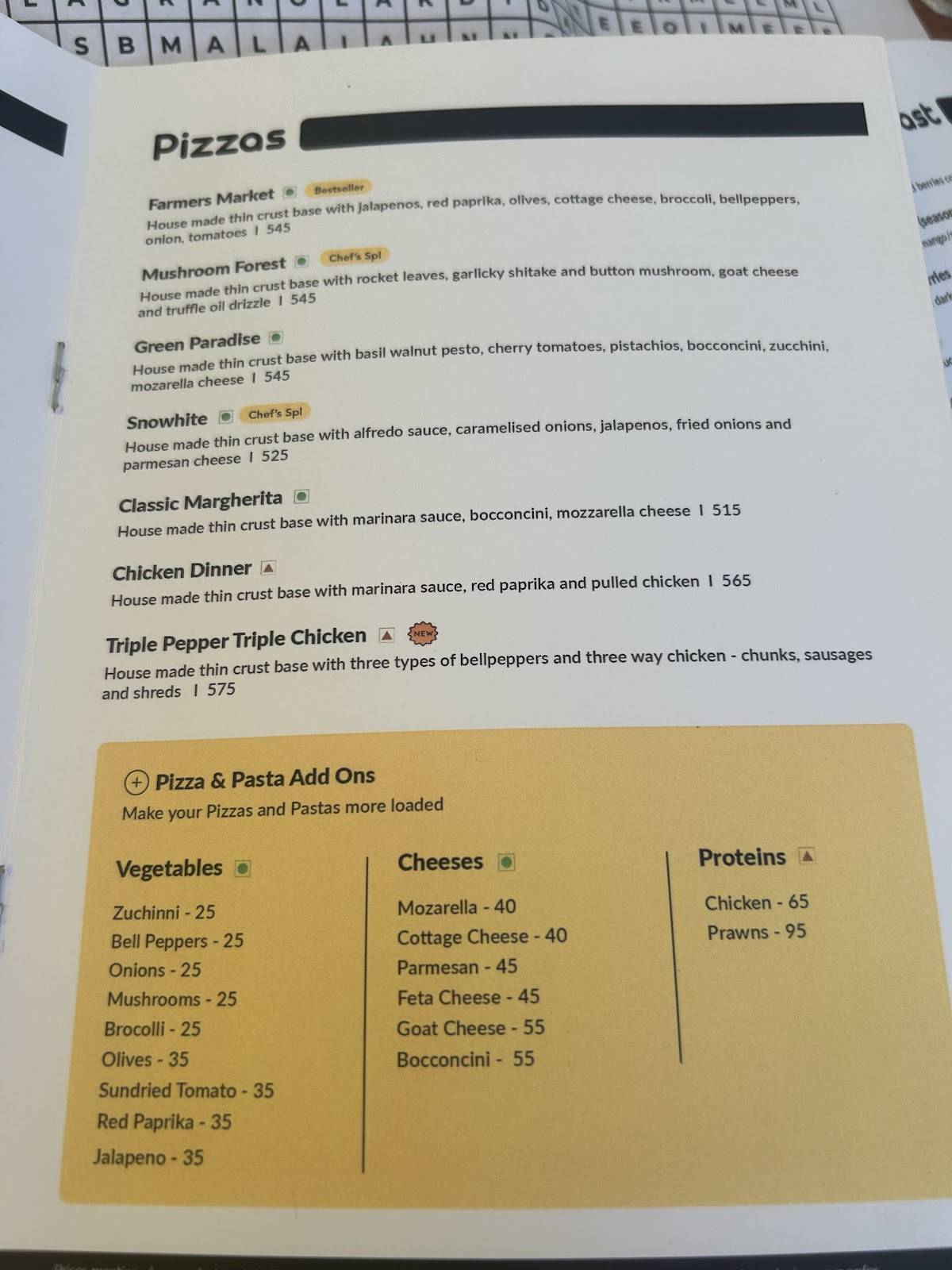 Cafe Kuvo menu