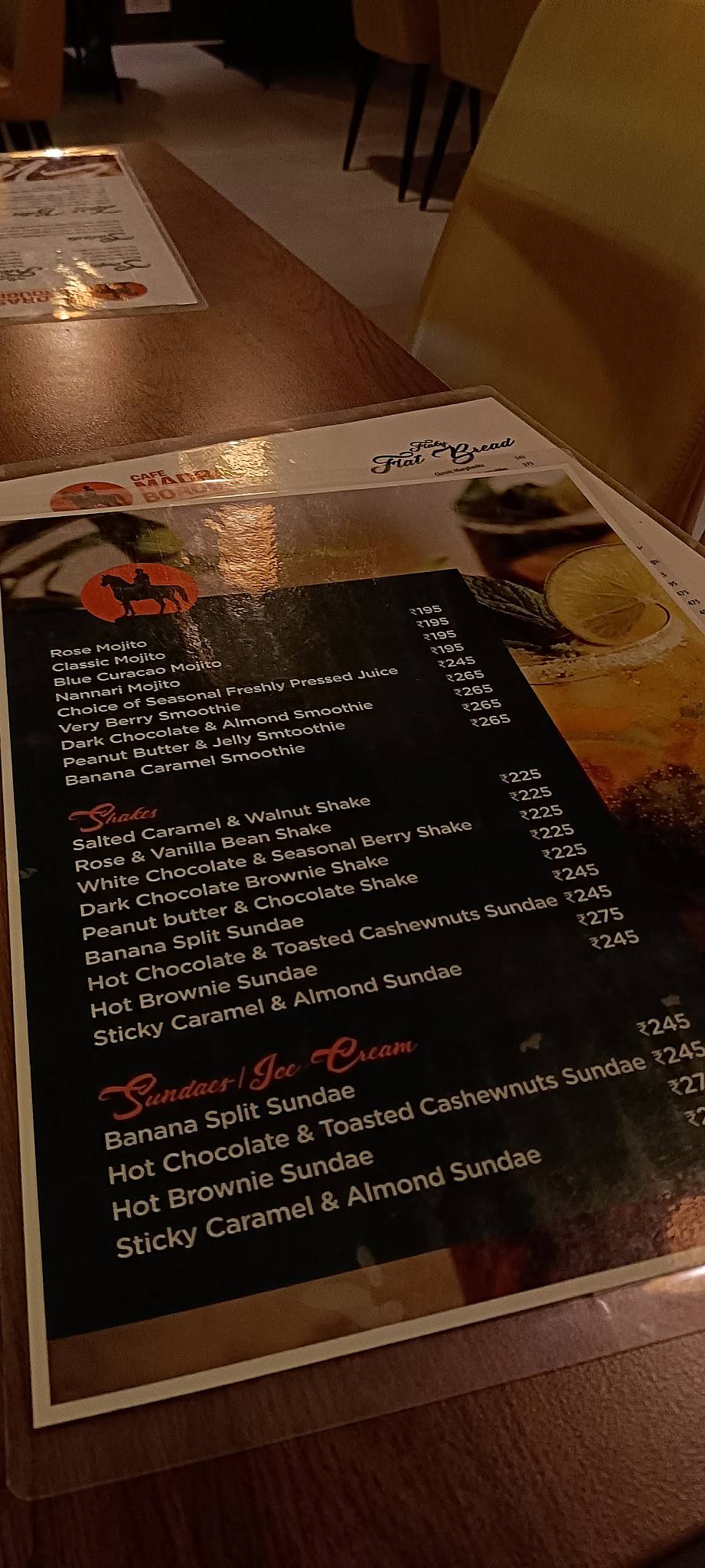 Cafe Madras Borough menu
