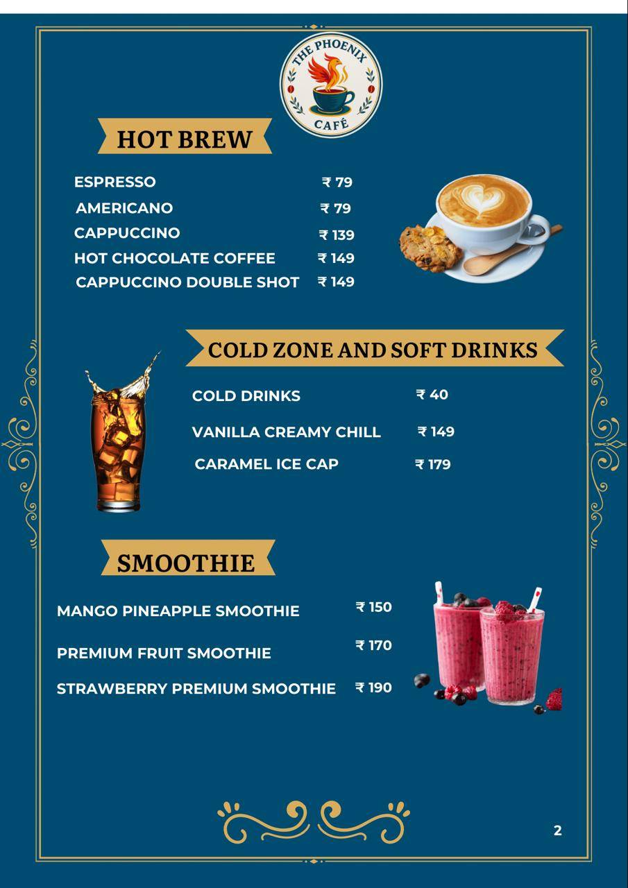 Phoenix Cafe menu