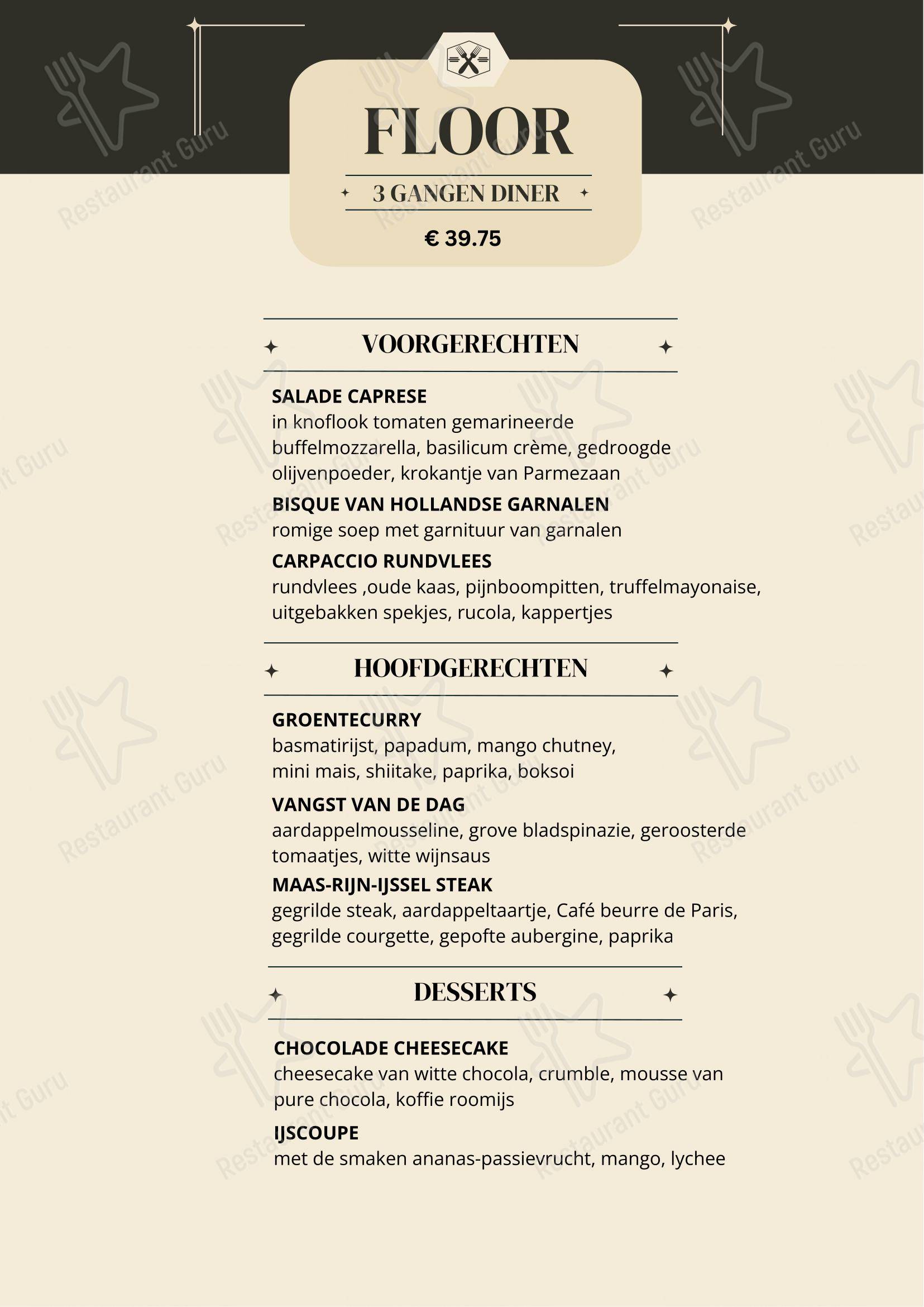 Menu pour Cafe Restaurant Floor - Основное меню
