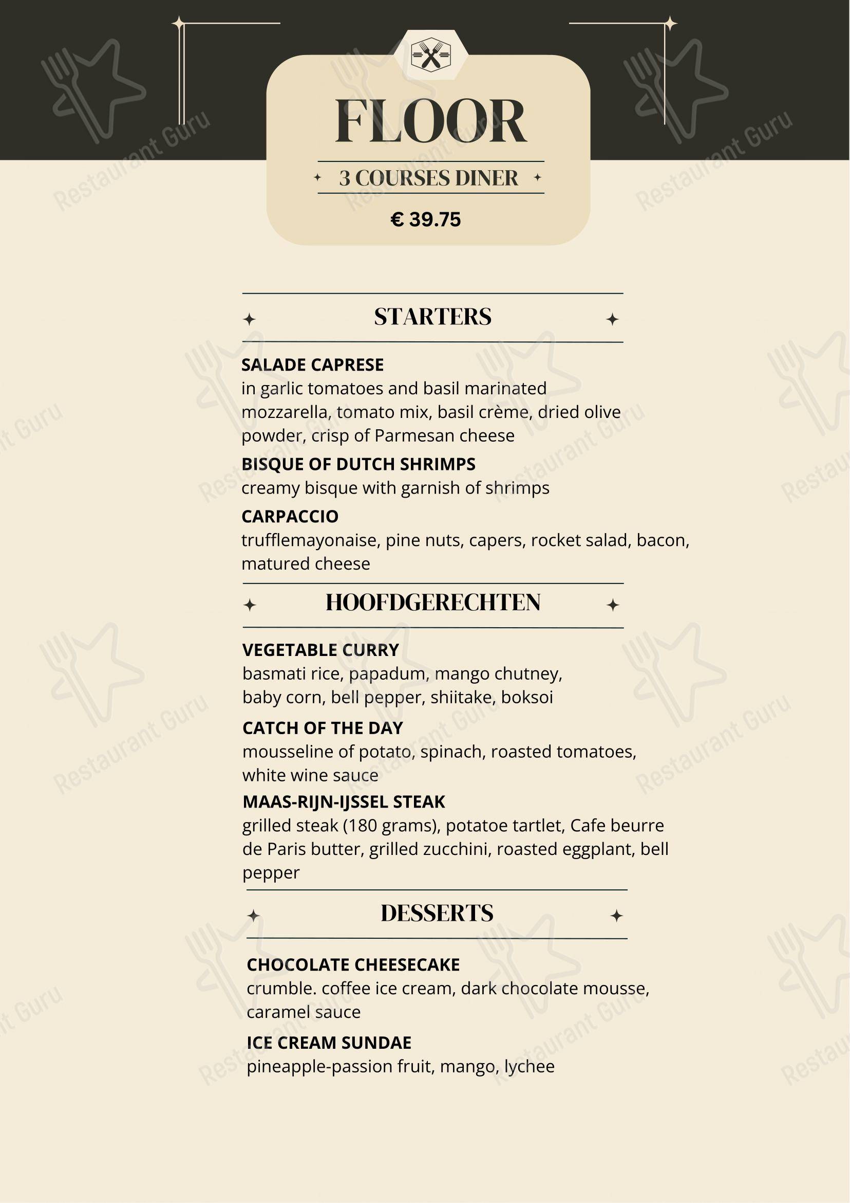 Menu pour Cafe Restaurant Floor - Ночное меню