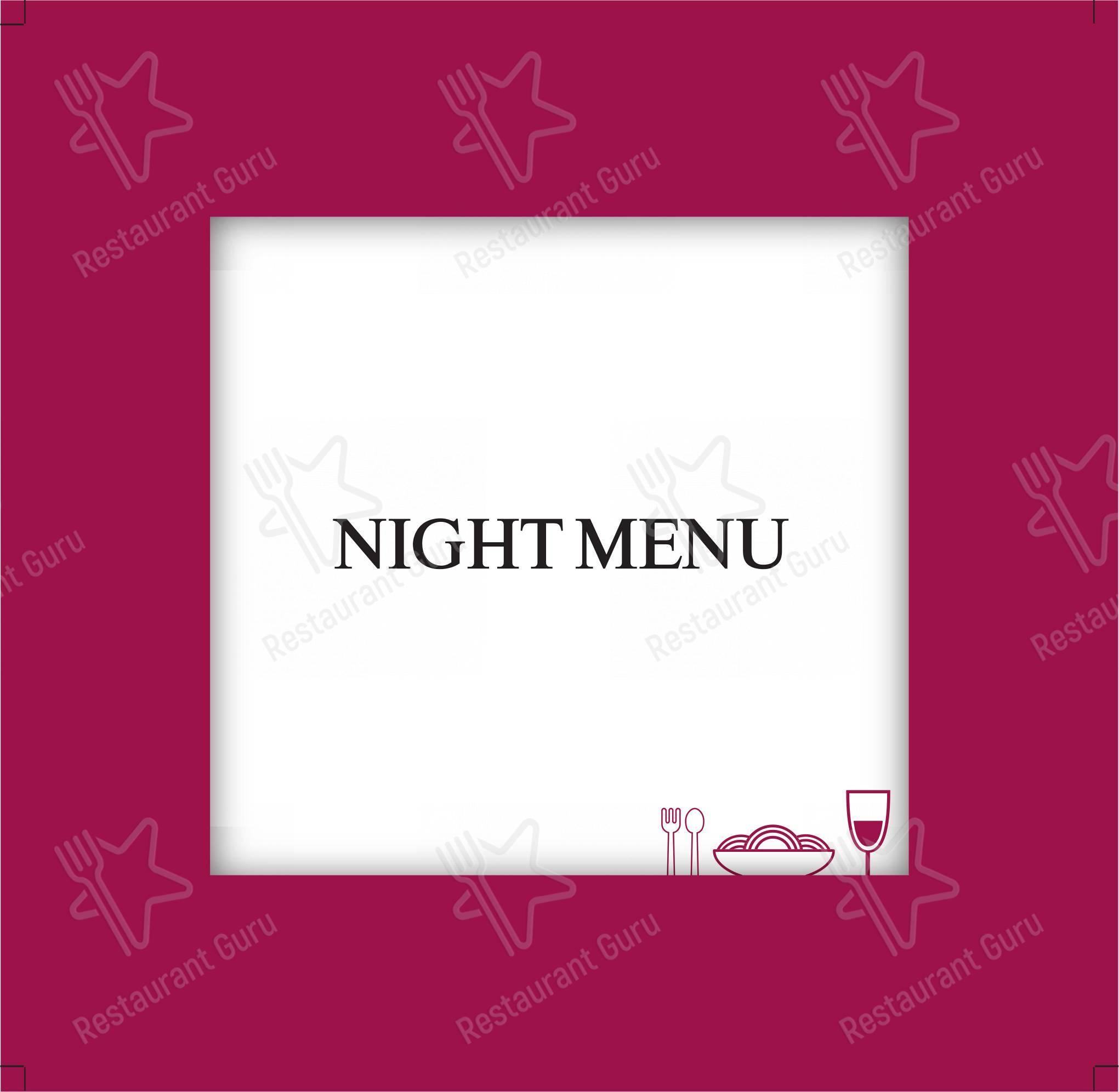 Menu for the Cafe Resto restaurant