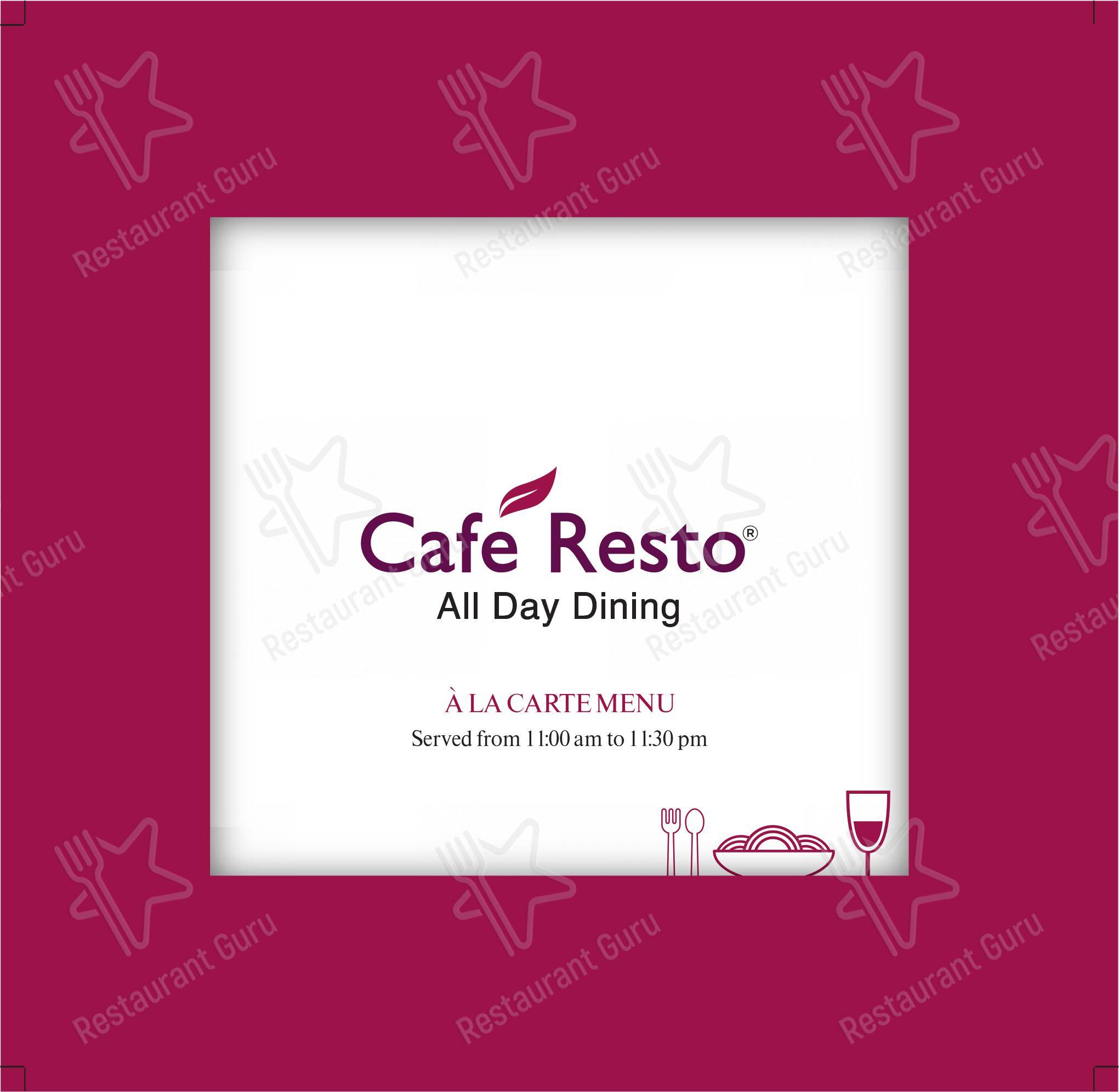 Cafe Resto - Menu