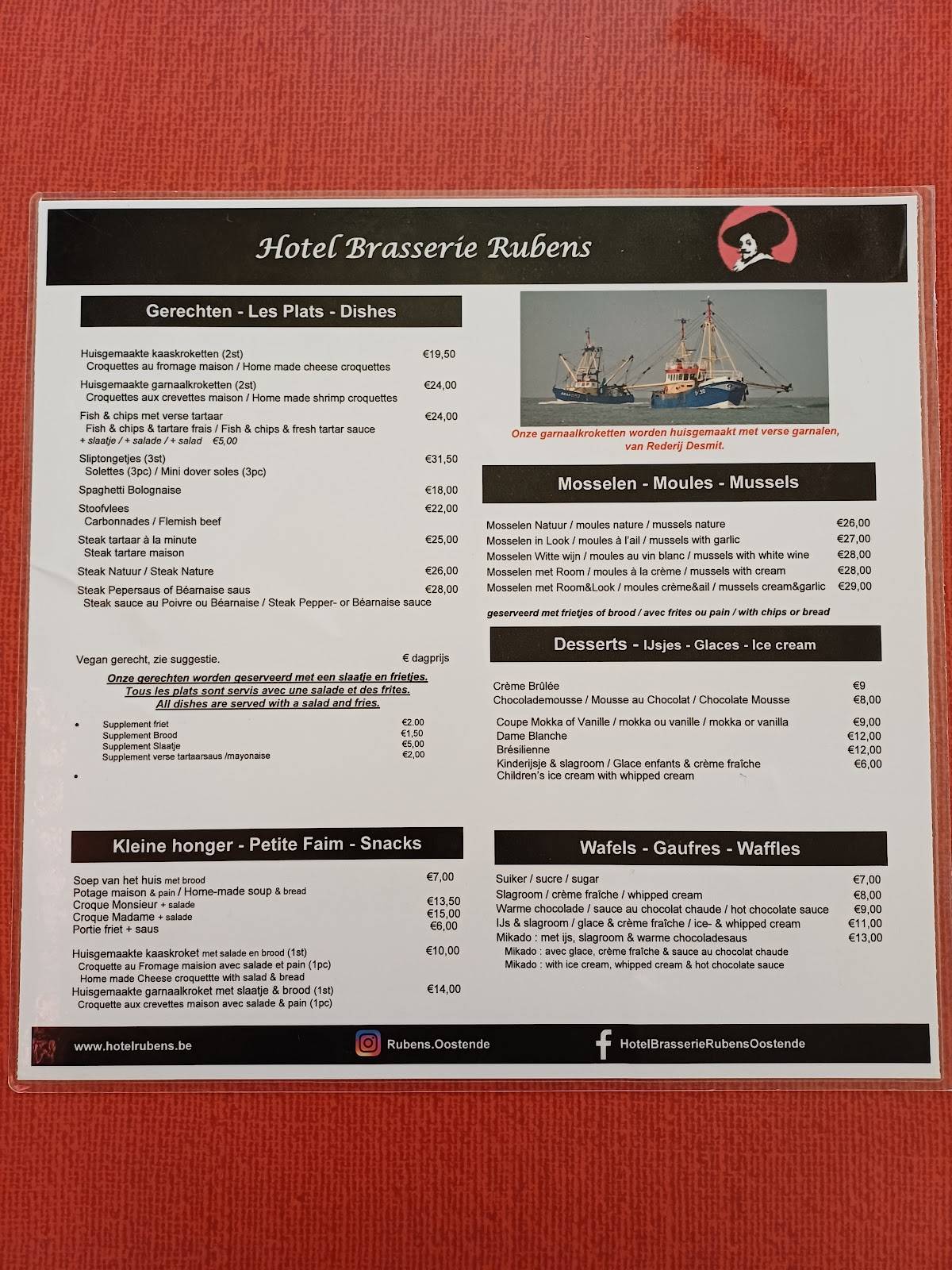 Menu de Cafe Rubens
