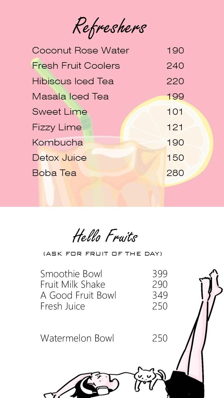 Serendipity Rishikesh - Cats Cafe & Hostel menu