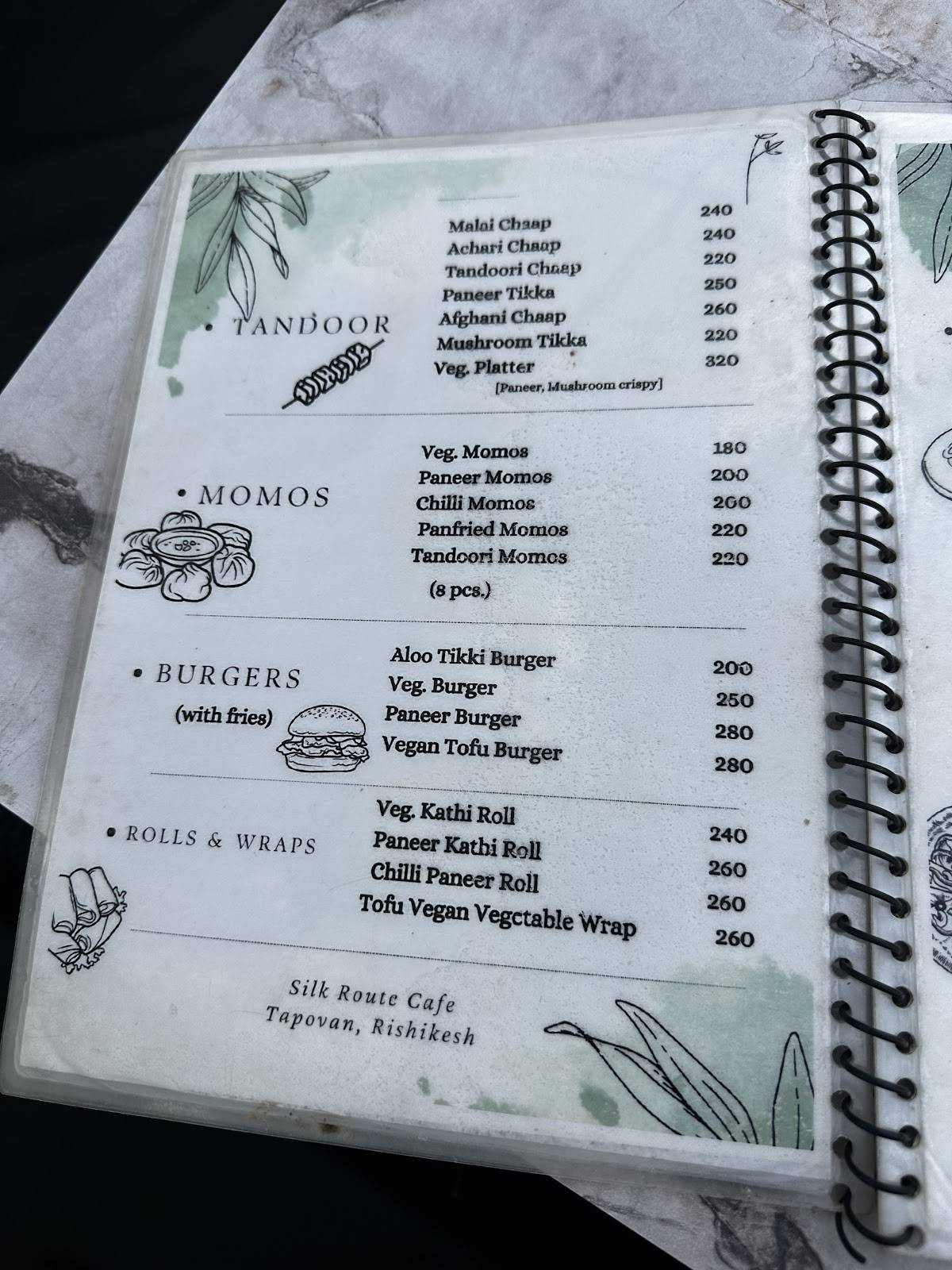 Silk Route Cafe menu