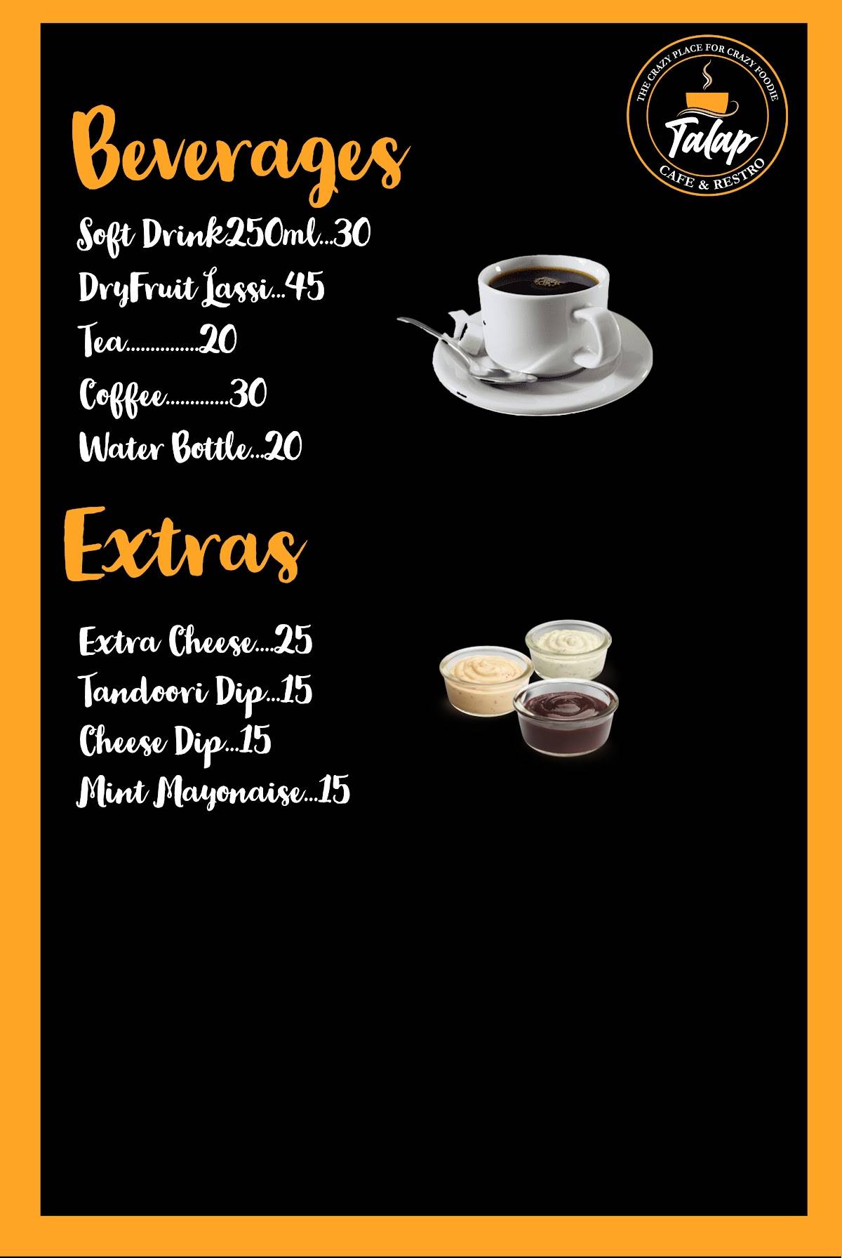 Talap Cafe & Kitchen menu