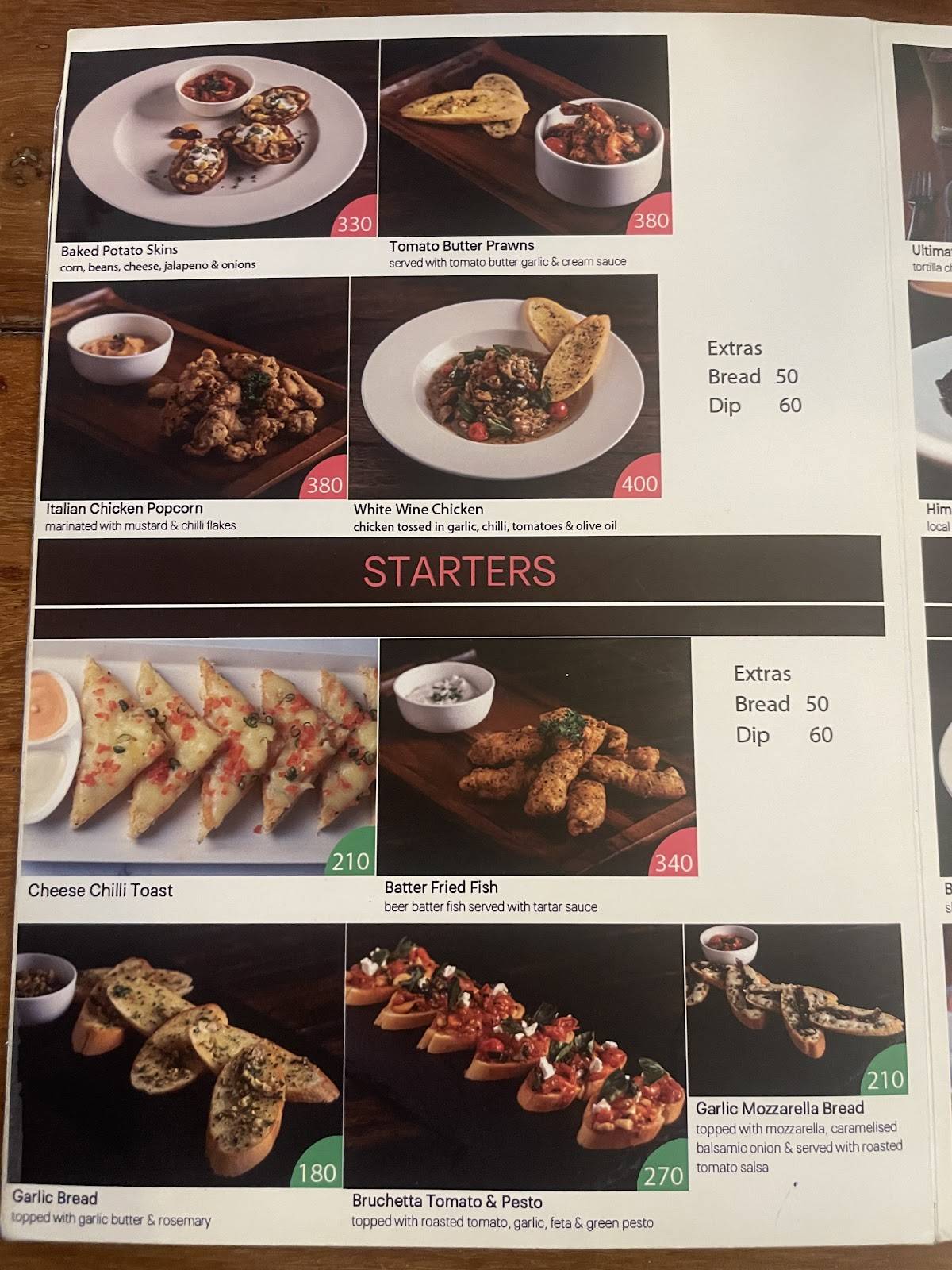 The Coffee Shop menu