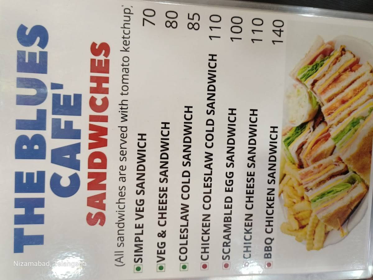 The blues Cafe' menu