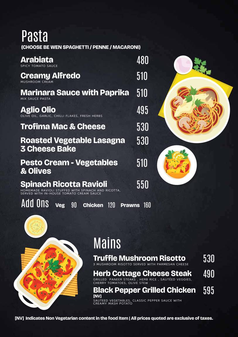 Cafe Trofima menu