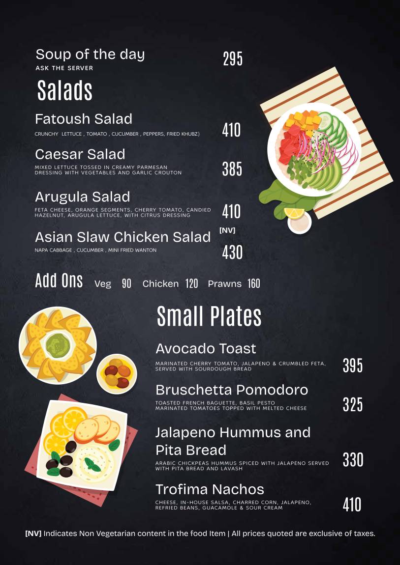 Cafe Trofima menu