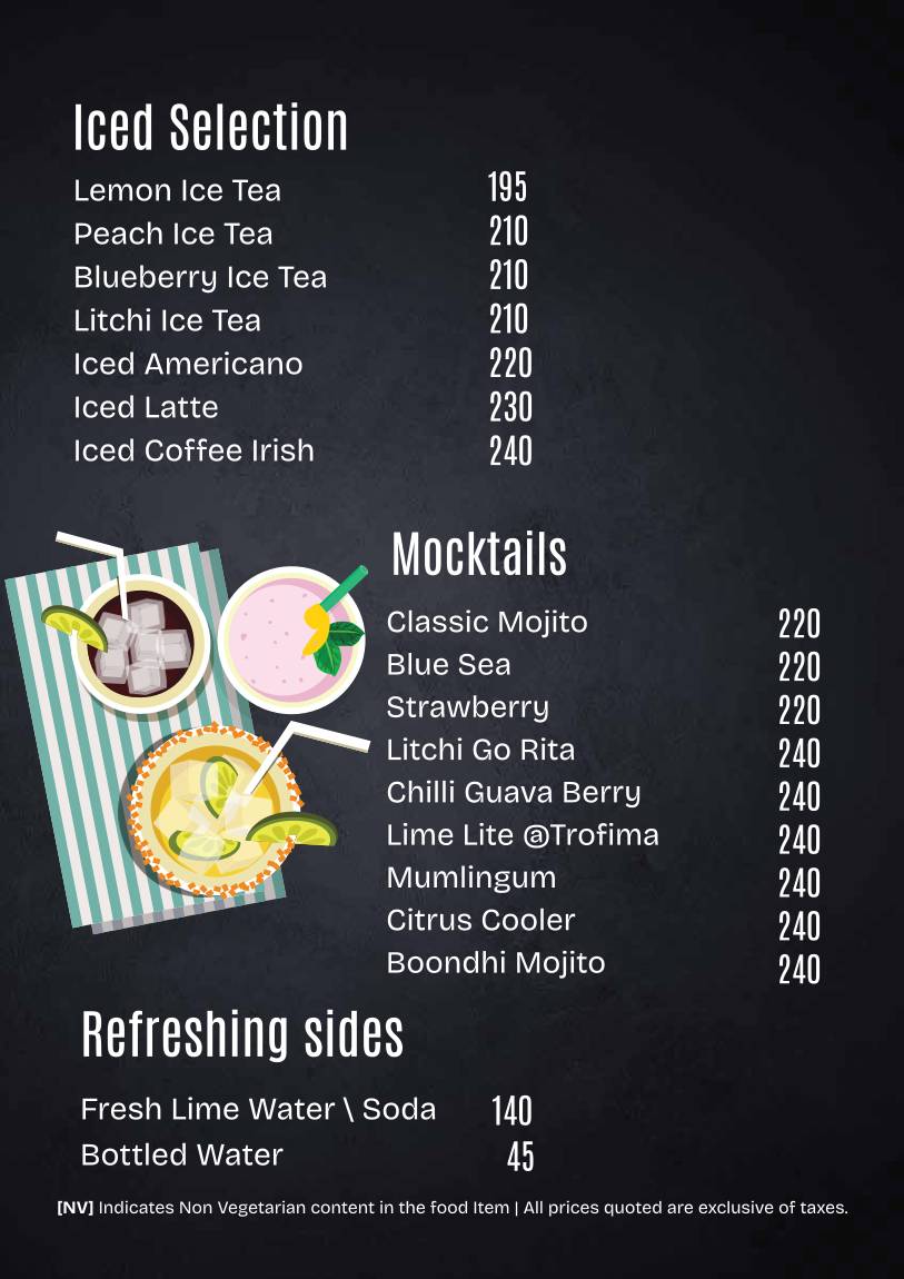 Cafe Trofima menu
