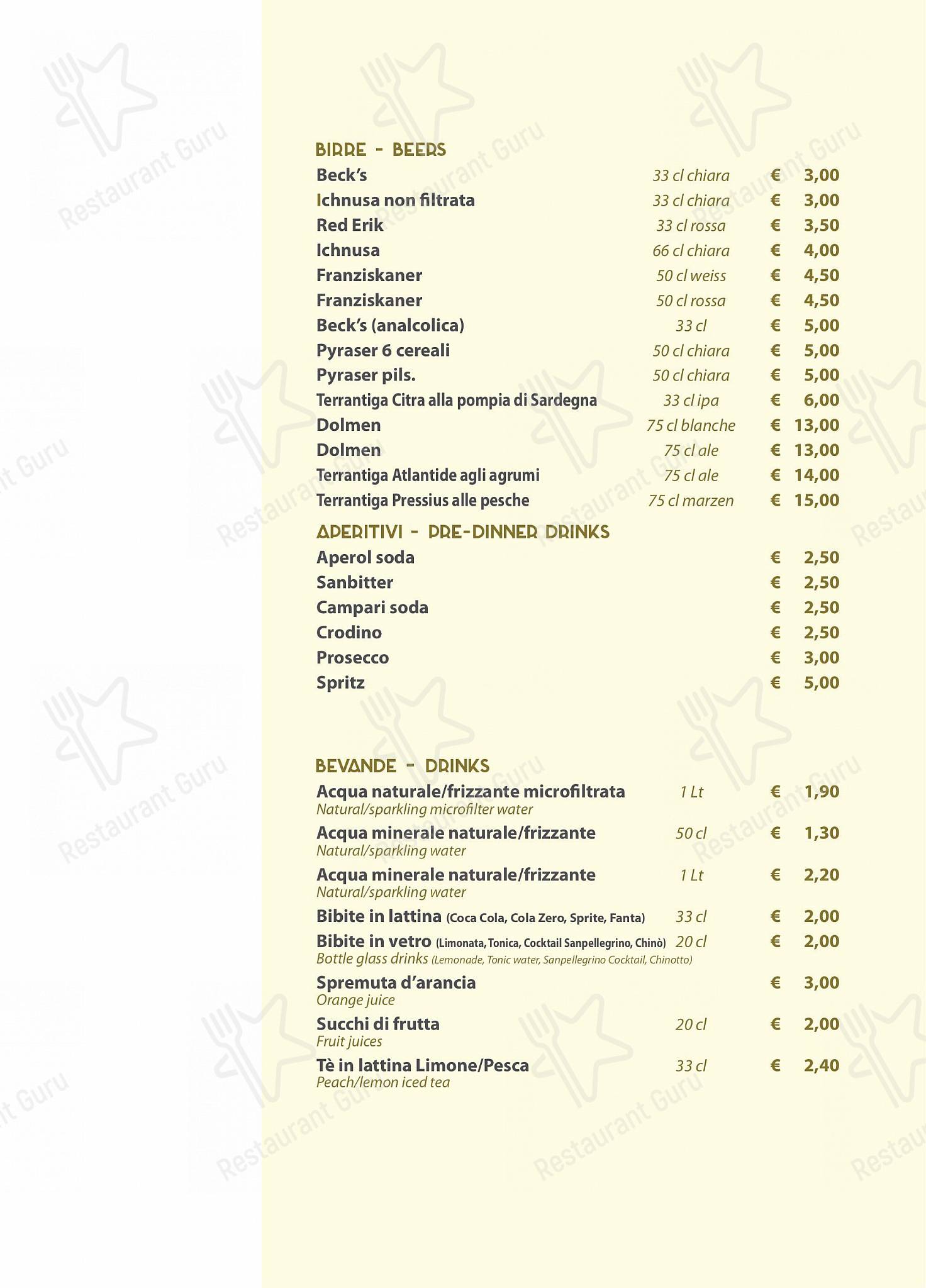 Zenith Ristorante Pizzeria Enoteco in Iglesias - Основное меню