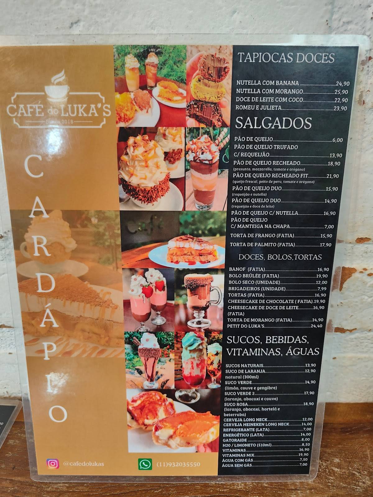 Café do Luka’s cardápio