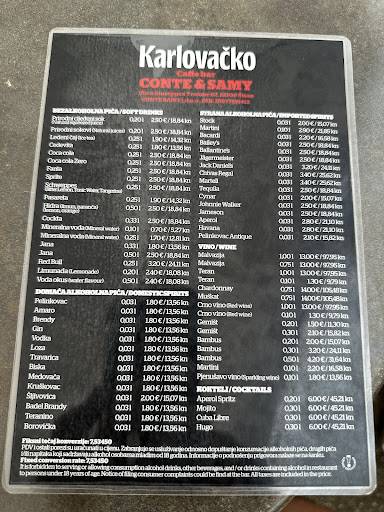 Menu di Caffe Bar Conte&Samy 