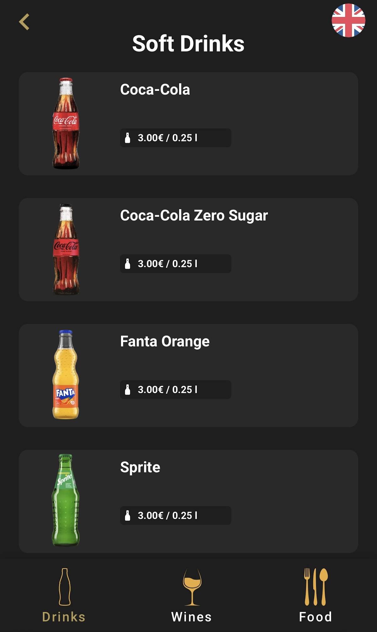 Menu de Caffe Bar Tiffany