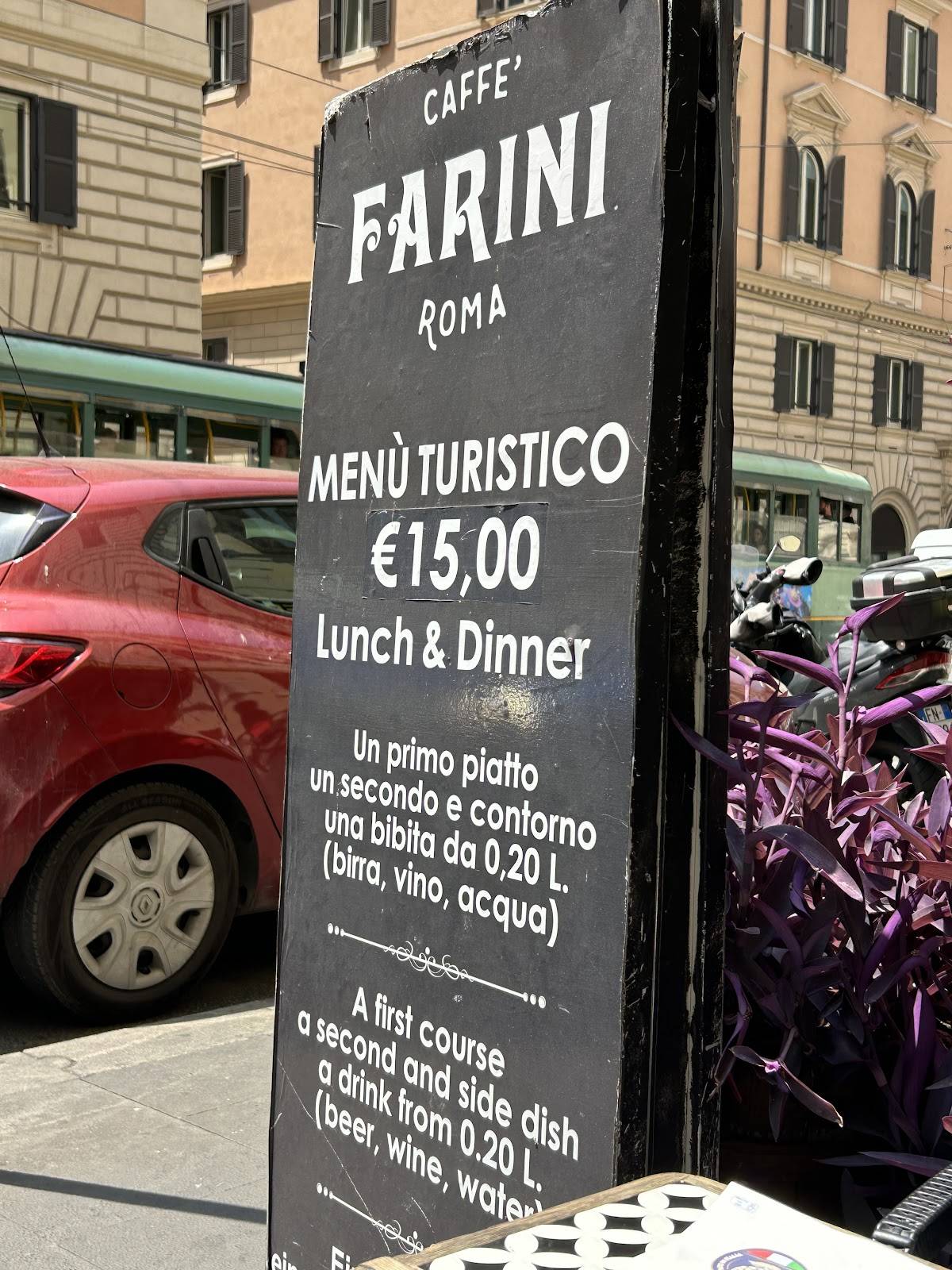 Menu di Caffè Farini 