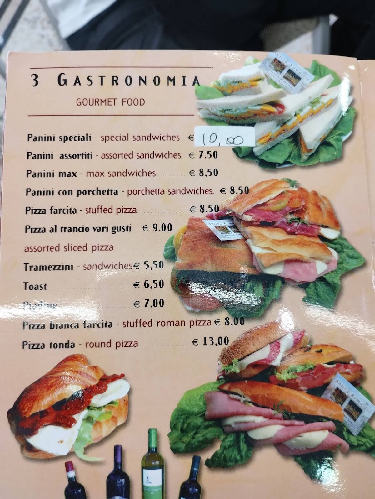 Menu di Caffetteria Antica Roma 