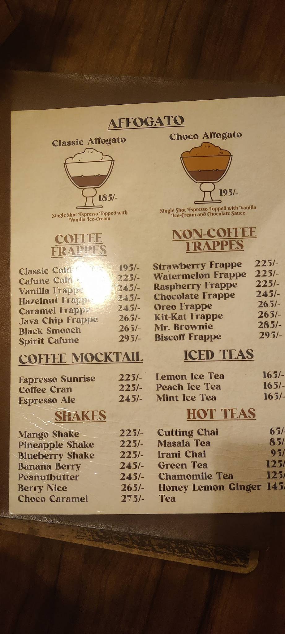 Cafune menu