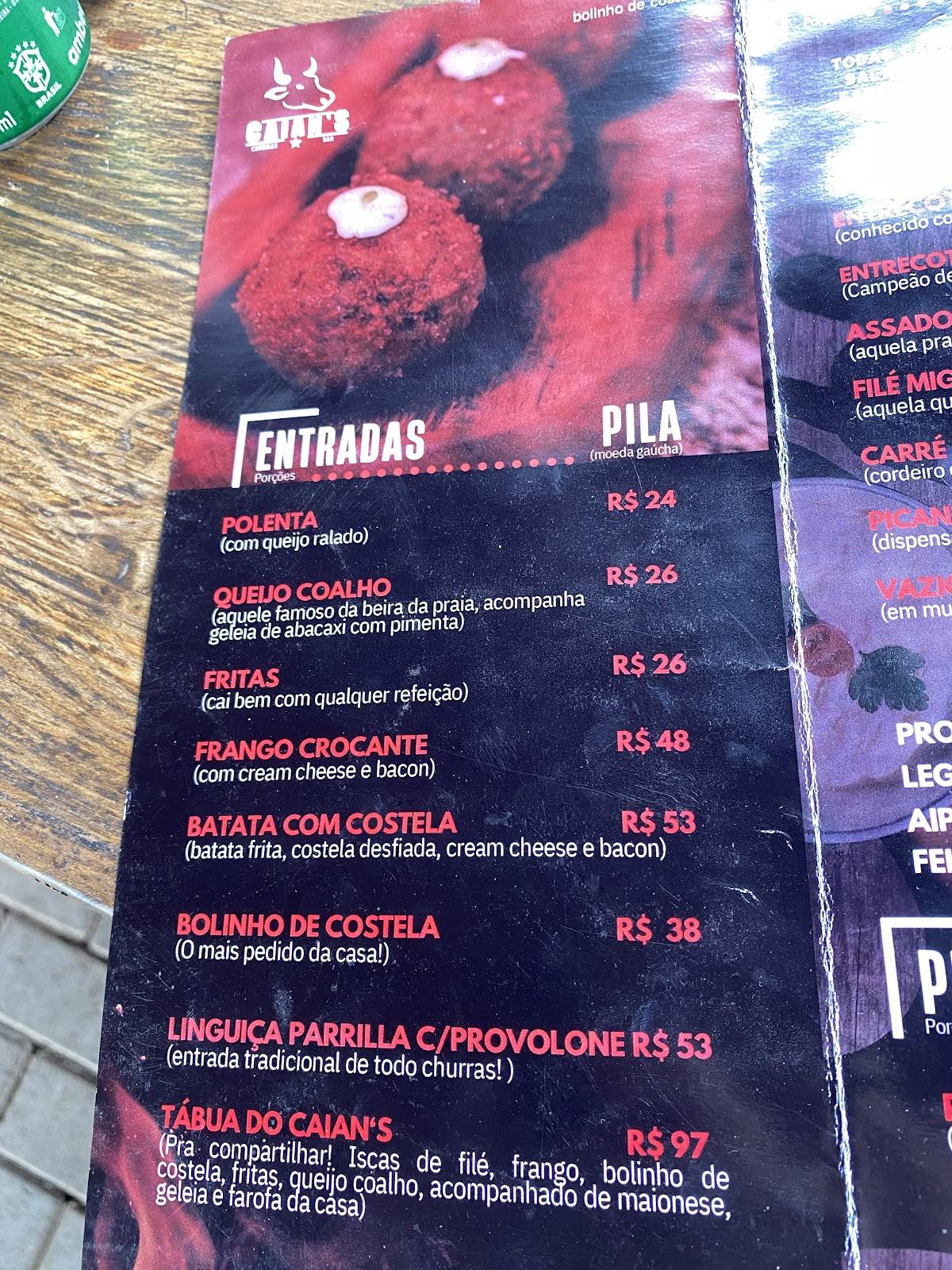 Caian's Churras+Bar cardápio