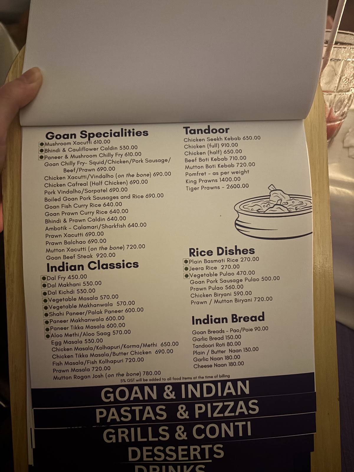 Calamari Bathe & Binge menu
