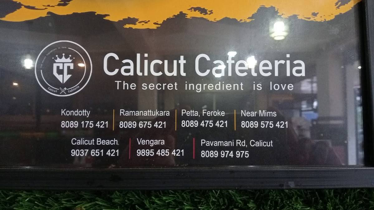 Calicut Cafeteria menu