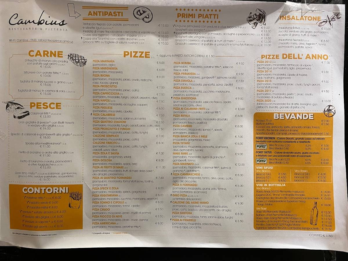 Menu di Cambius 