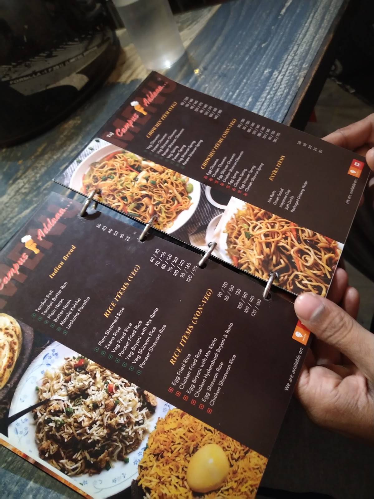 Campus Adda menu