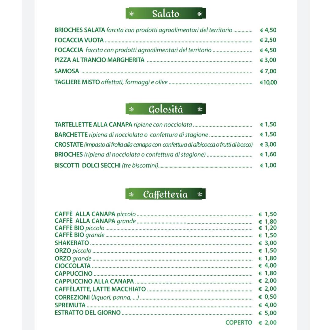 Menu di Canapa House 