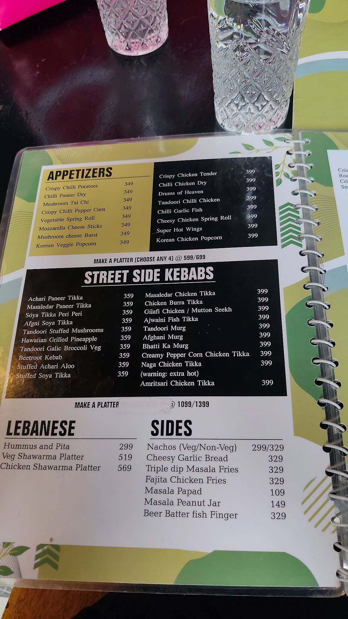 Cantino menu