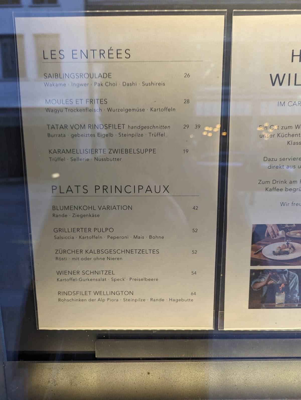 Menu di Carlton 