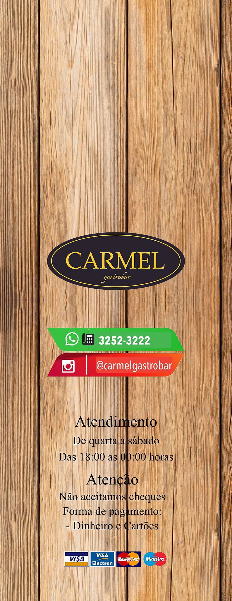 Carmel Gastrobar cardápio