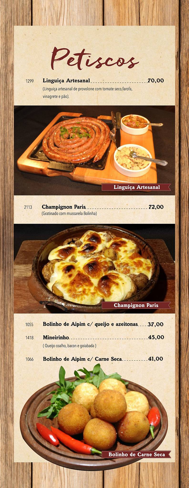 Carmel Gastrobar cardápio