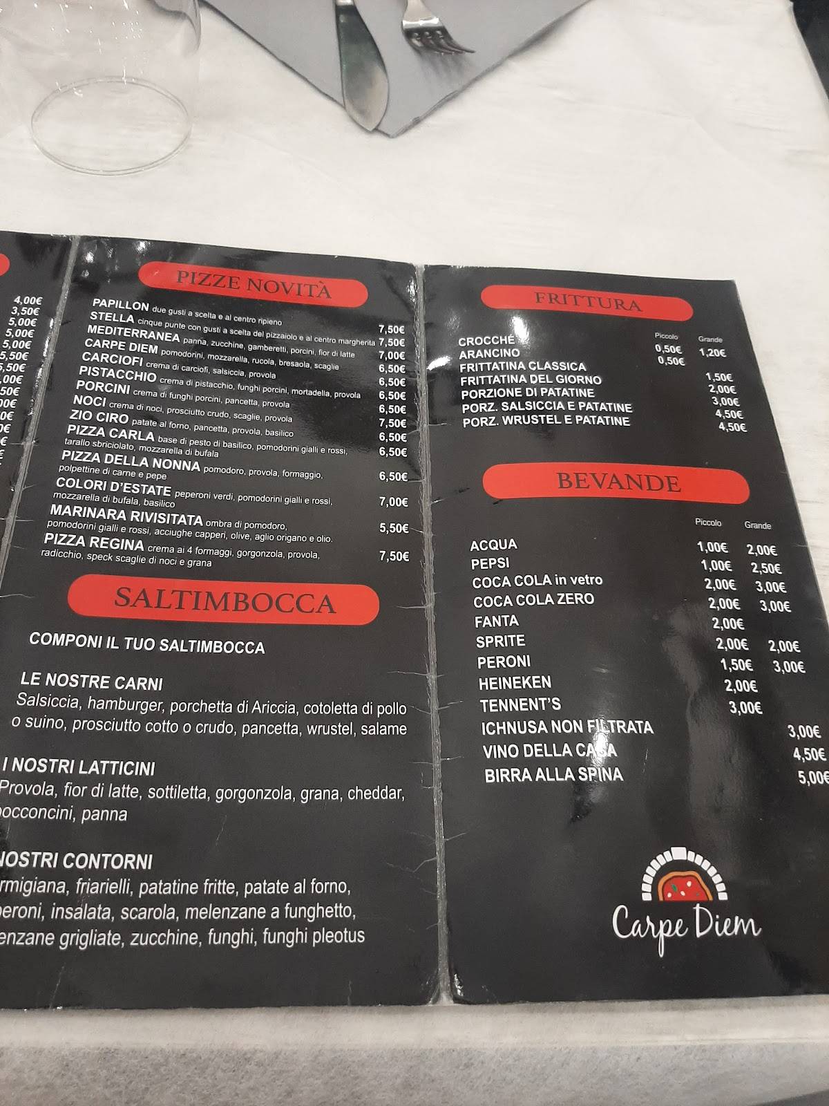 Menu di Carpe Diem Pizzeria Ristorante 
