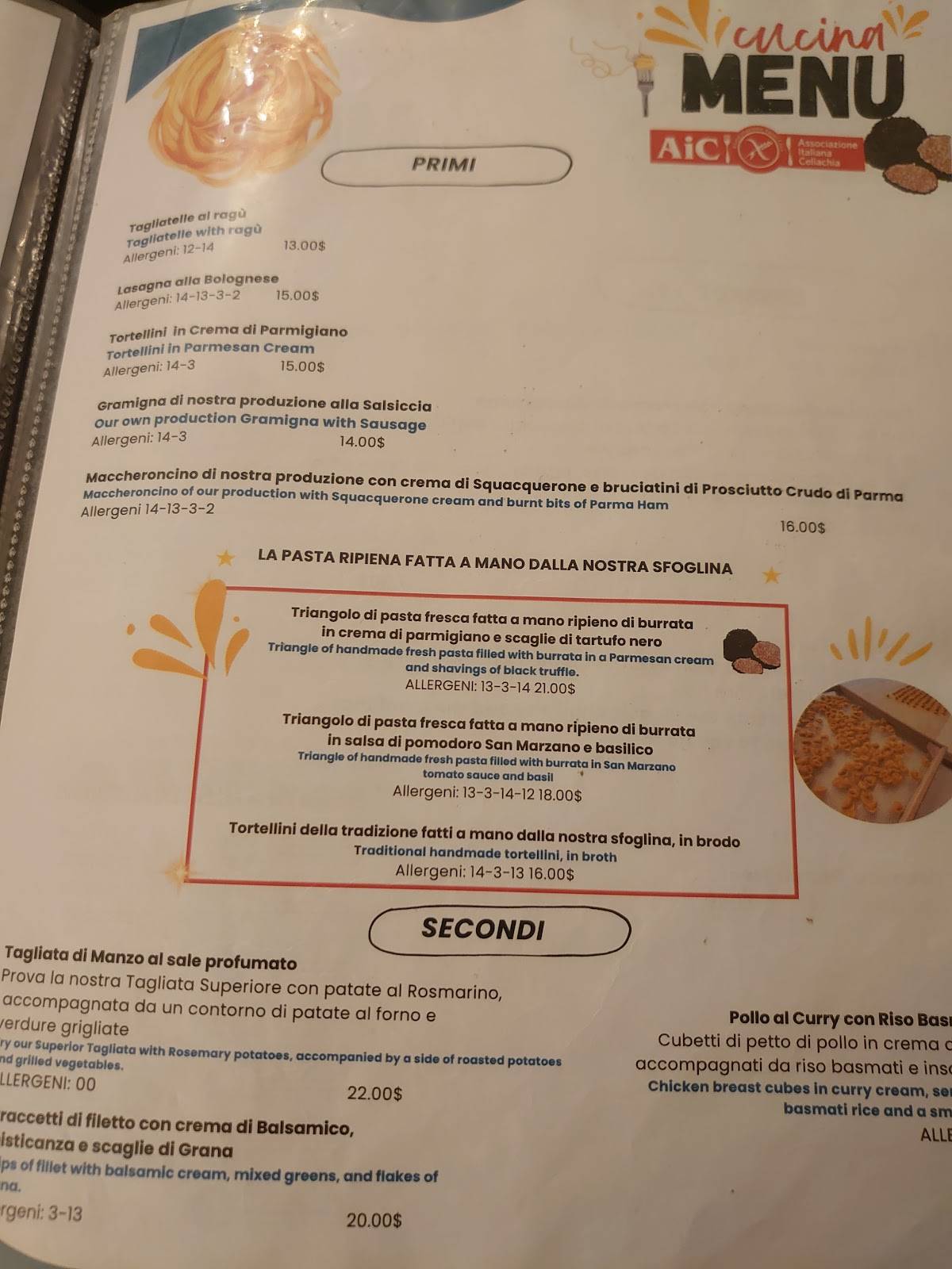 Menu di Casa Altabella 