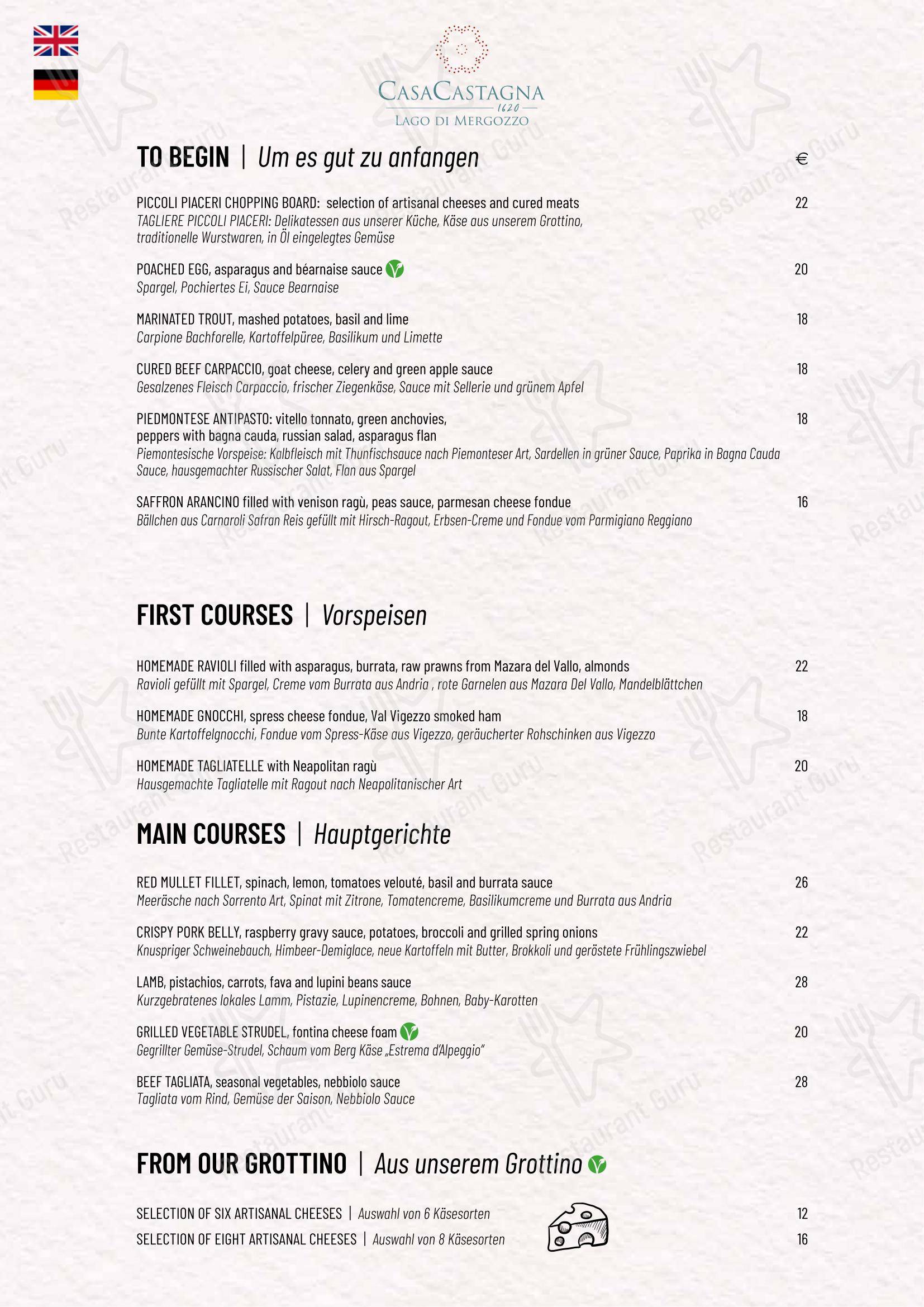 Коктейльная карта per Casa Castagna 1620 ristorante