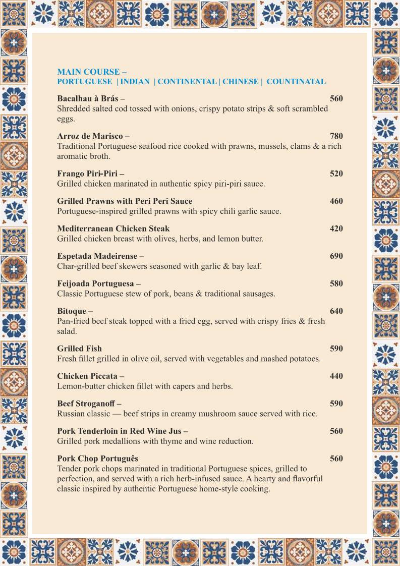 Casa Portuguesa Restaurante menu