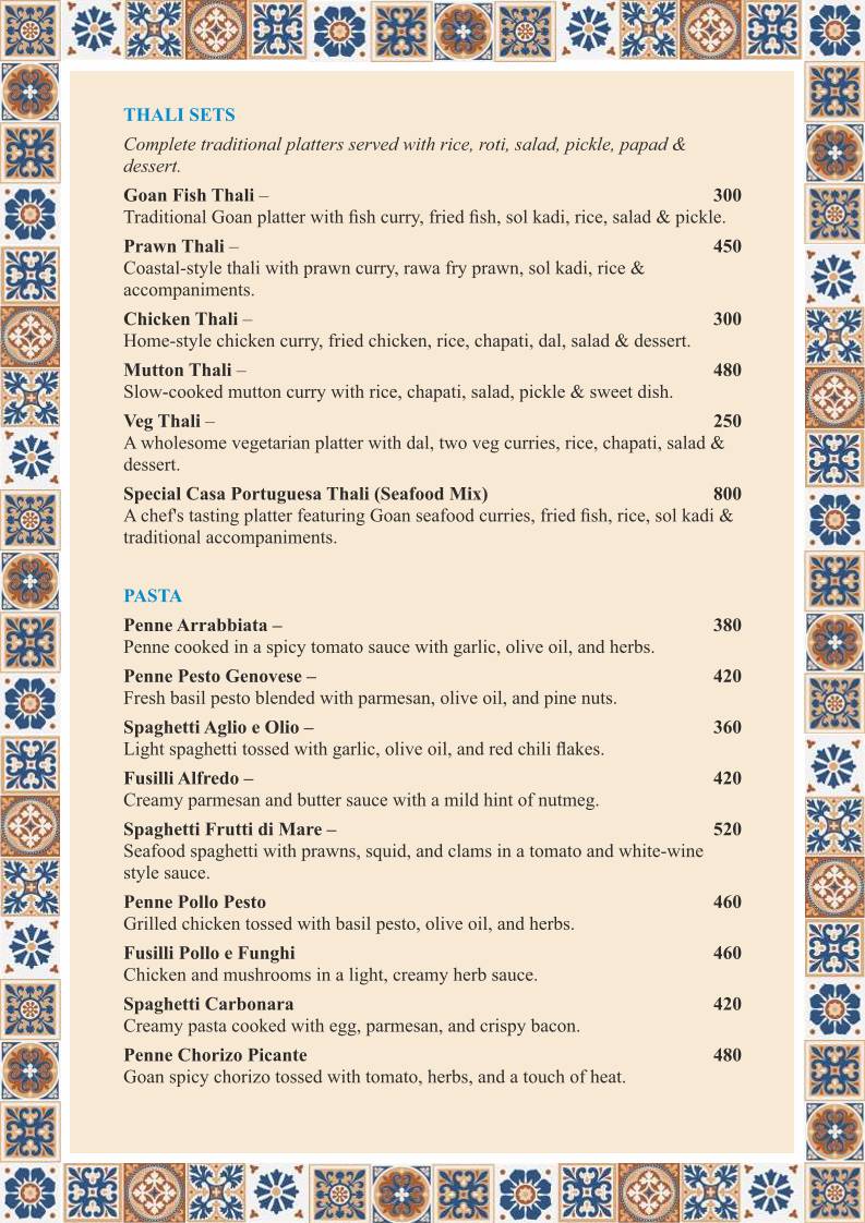 Casa Portuguesa Restaurante menu