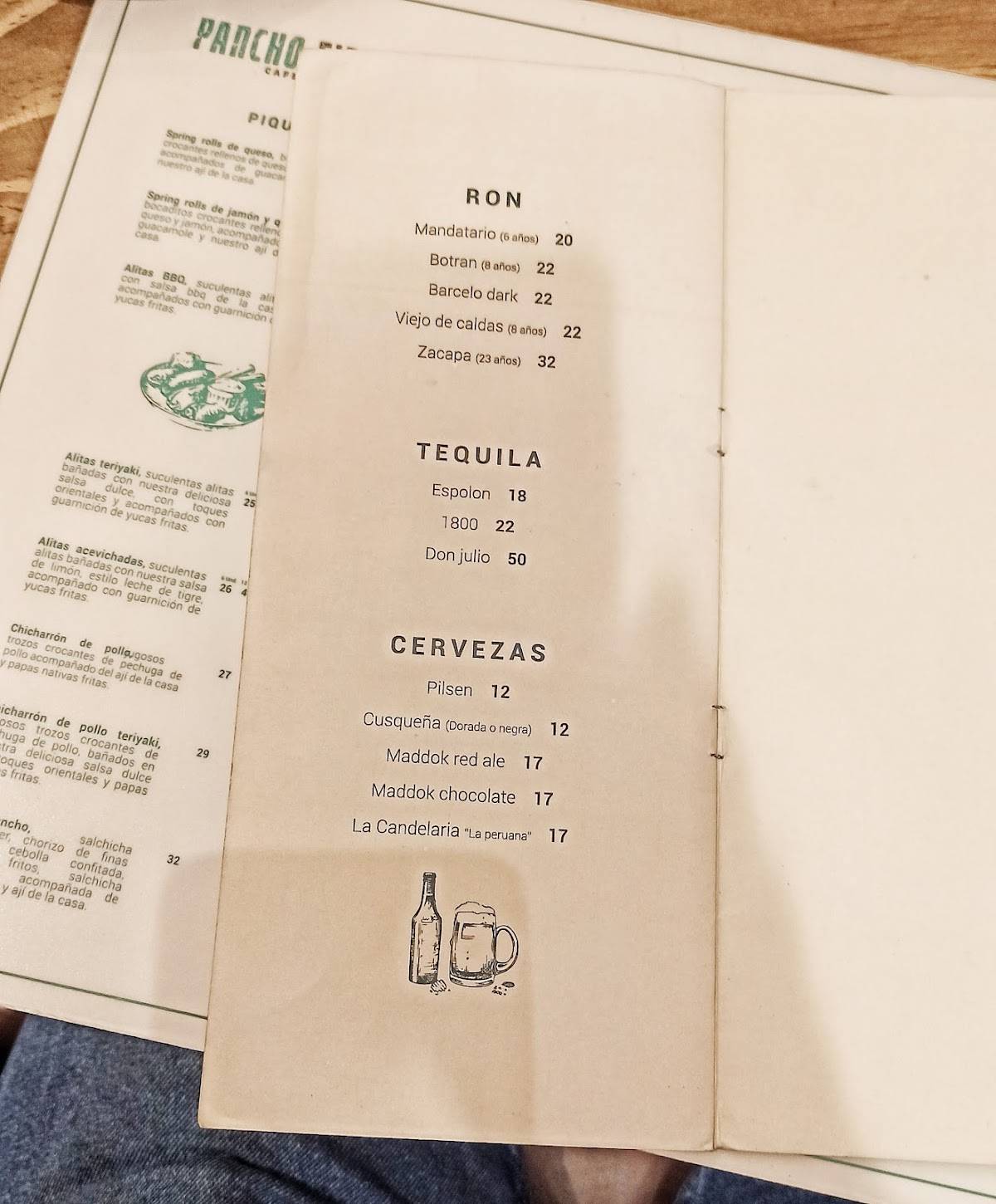 Carta de Casa Tambo Restaurant, Lima