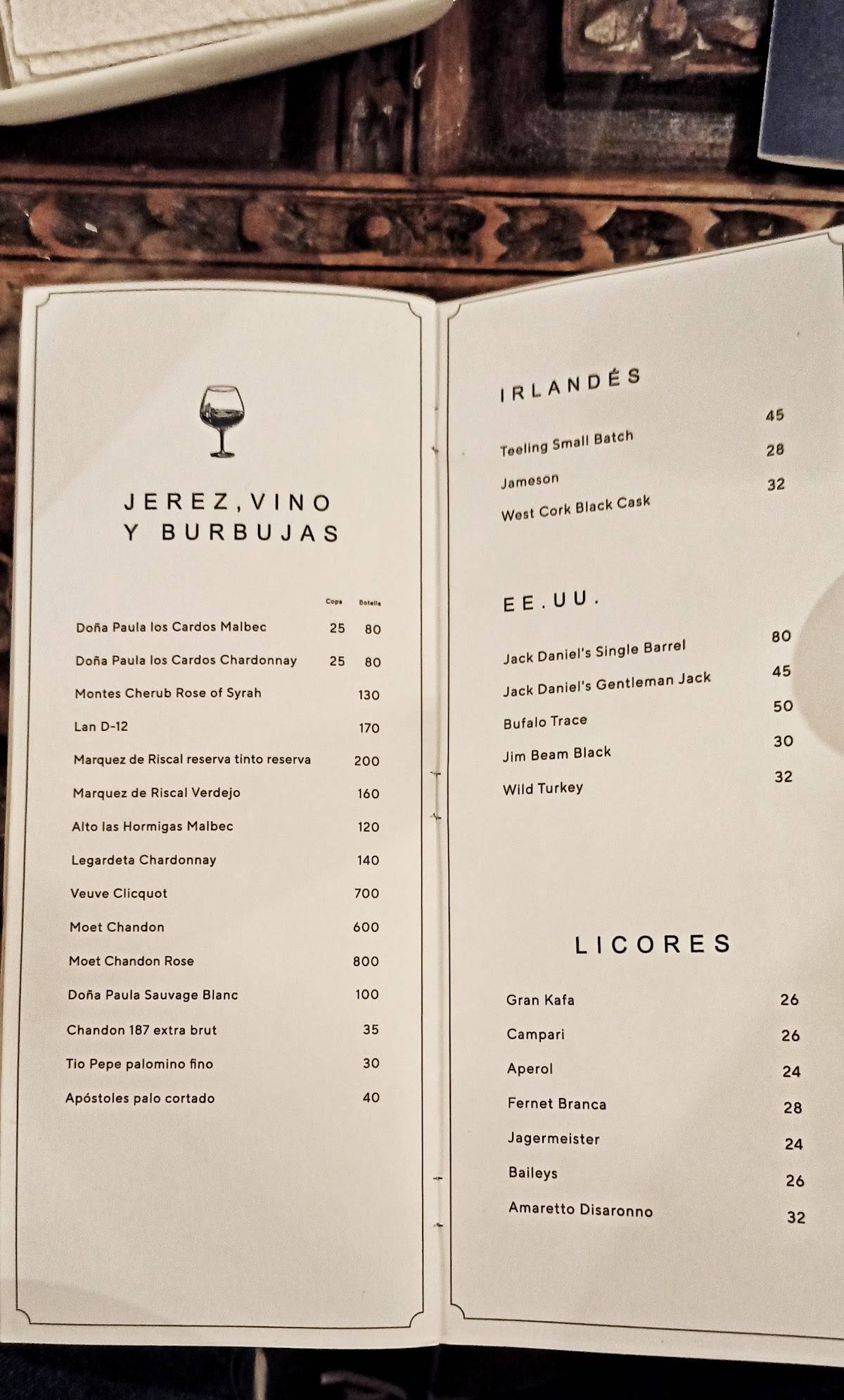 Carta de Casa Tambo Restaurant, Lima
