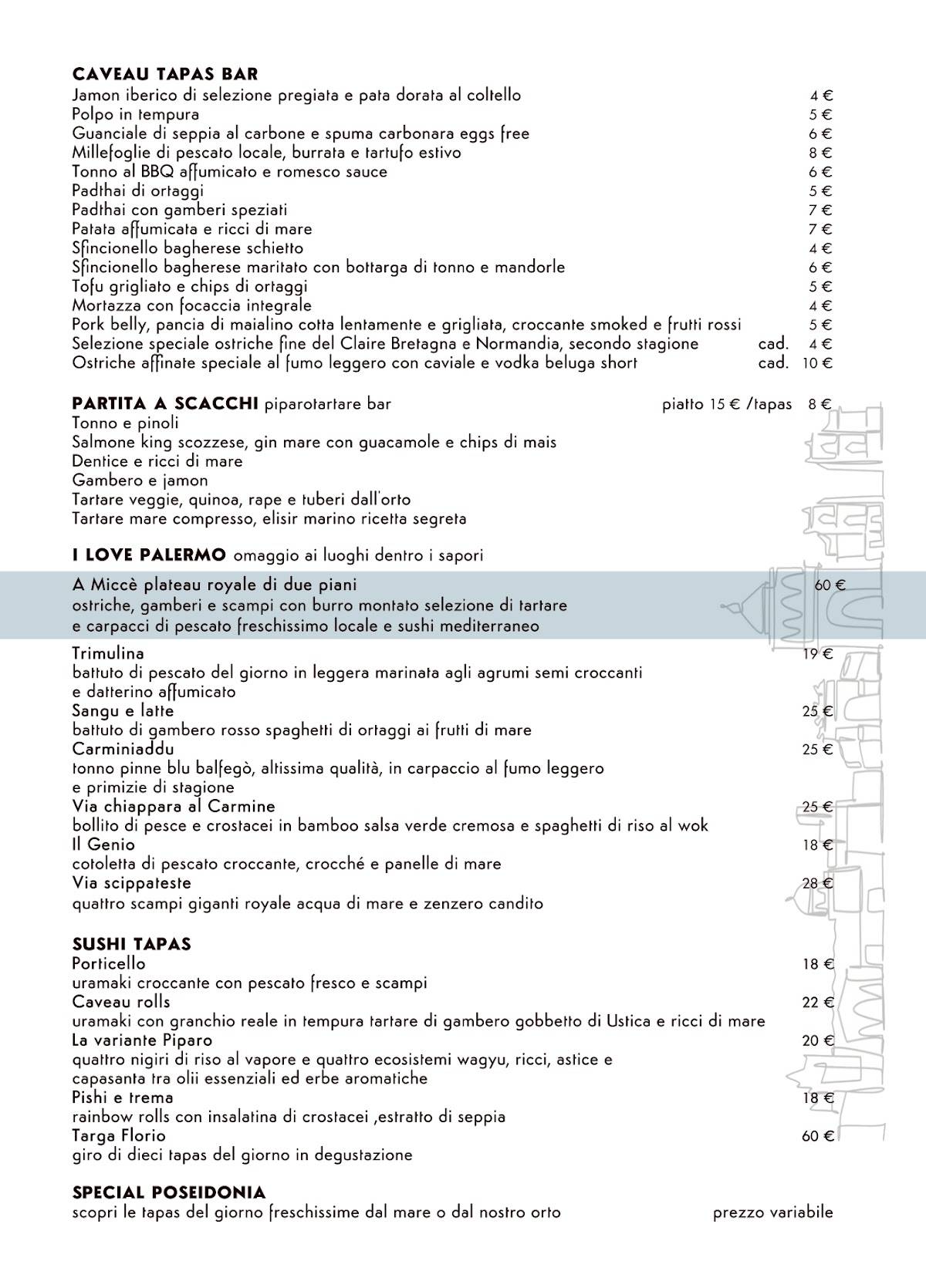 Menu di Caveau 38 
