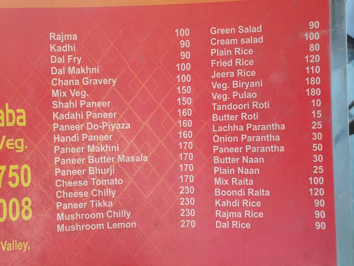 Chacha Chicken Veg & Nonveg menu